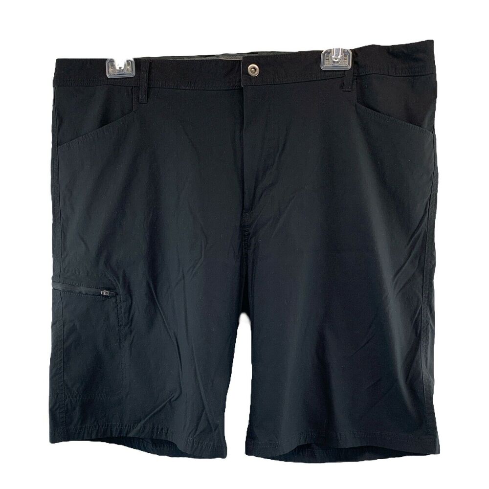 Falls Creek Shorts Mens Performance Chino Golf Shorts Sz 46 Black Flat Front 10"